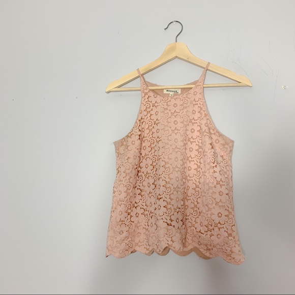 Tops - | lace pink crop top |